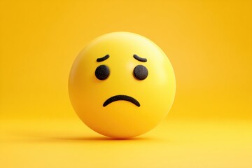 Aufkleber - Sad Emoji Illustration With Soft Layout and Error Shadow Accentuating Feelings of Disappointment or Melancholy
