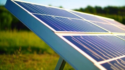 Close-up of a solar panel array