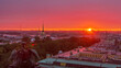 © neiezhmakov - Sunrise over historic center from the colonnade of St. Isaac's Cathedral timelapse.
