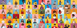 © Prostock-studio - A lively collage showcases diverse individuals of various backgrounds in a bright, colorful setting. Each person shares a unique expression that reflects joy and unity.