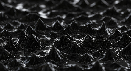 Black Spikes Liquid Abstract Dark Matter Concept