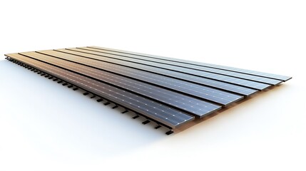 Array of solar panels on a white studio background