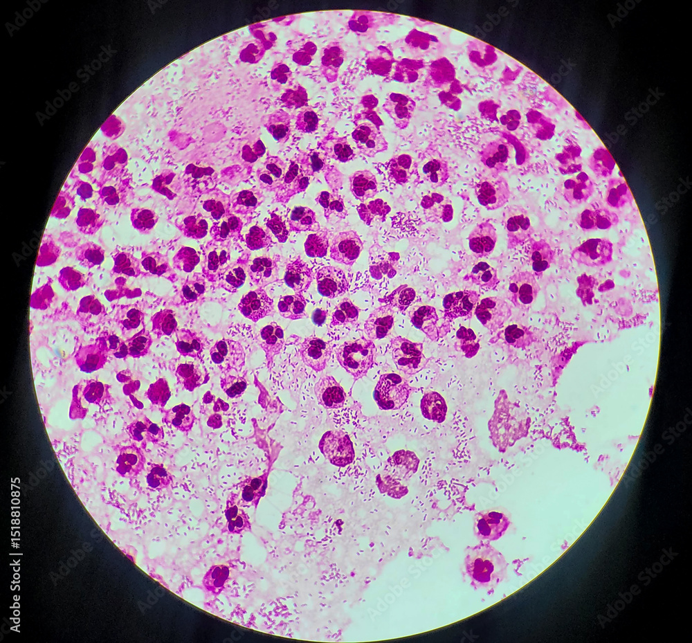 "Microscopic View of Bone Marrow Cells,Hematopoietic Cell Smear under ...
