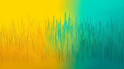 Aufkleber - Striking abstract background featuring a vibrant gradient transition from yellow to cyan with a dynamic and textured vertical line pattern creating a modern eye catching visual