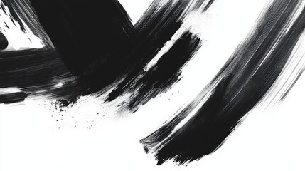 Poster - Minimalist abstract background with monochrome brush strokes, modern and clean design