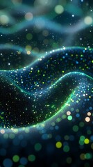 Wall Mural - digital technology abstract wave particle illustration poster background