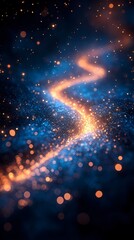 Wall Mural - digital technology deep blue artificial intelligence luminous particle illustration poster backgroun