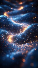 Wall Mural - digital technology deep blue artificial intelligence luminous particle illustration poster backgroun