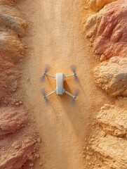 Poster - High-Tech Drone Survey Over Open Mining Site with Geospatial Data Overlays for Advanced Resource Mapping and Industrial Monitoring Innovation