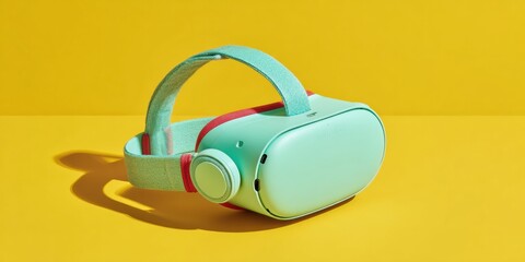 Aufkleber - Premium Virtual Reality Headset with Adjustable Straps on Minimalist Surface, Next-Gen Gaming Tech for Immersive Entertainment and E-commerce Display