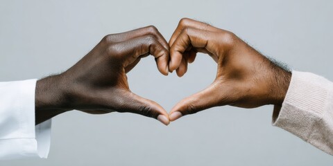 Aufkleber - Modern Healthcare Connection Male Doctor and Patient Forming Heart Gesture in Clinical Setting - Professional Care and Compassion Concept