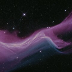 Poster - Dynamic Cosmic Nebula Wave Pattern with Flowing Stellar Clusters in Deep Space for Scientific Visualization and Futuristic Astronomical Research
