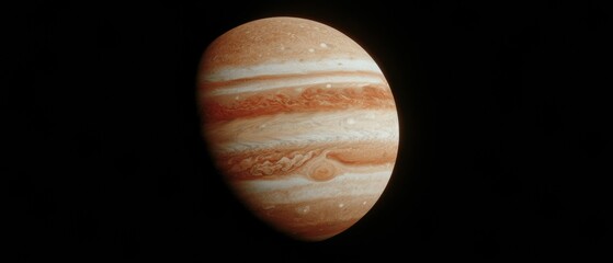Poster - Stunning Colorful Jupiter with Great Red Spot and Atmospheric Storms in Space Cosmic Exploration and Astronomy Education Visual for Science Marketing
