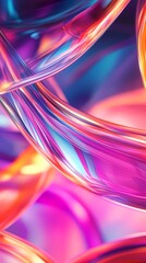 Wall Mural - digital technology colorful neon abstract curve illustration poster background