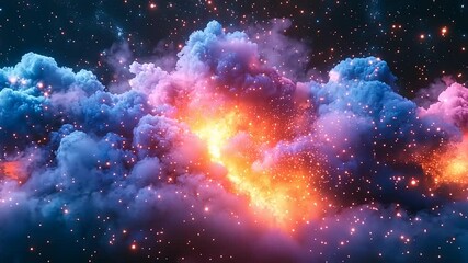 Wall Mural - Colorful nebula clouds in deep space