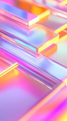Wall Mural - digital technology colorful neon abstract curve illustration poster background