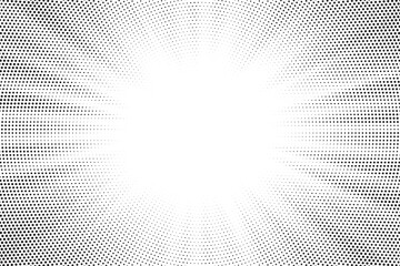 Aufkleber - Halftone gradient sun rays pattern. abstract halftone vector dots background. monochrome dots pattern. pop art, comic small dots. star rays halftone poster. shine, explosion. sunrise rays background.