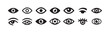 © MDABDUR - Eye icon set. Eyesight symbol. Hide and show password icons. Eyes open and closed vector icons. Eyes related line icons. View and eye vector linear icon set.vector illustration eps 10.