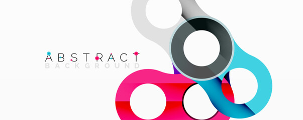 Poster - Modern design features overlapping circles. Vibrant colors create dynamic visual effect. Clean lines, simple shapes, stylish backdrop.