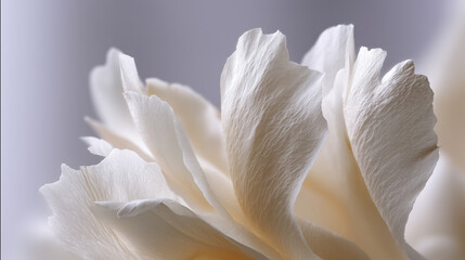Poster - Delicate white petal macro soft focus serene natural floral closeup gentle texture