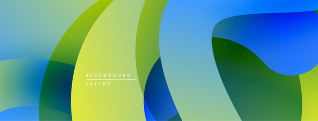 Aufkleber - Abstract fluid shapes, vibrant colors blend. Modern design, smooth gradients create dynamic composition. Background suggests movement, energy.