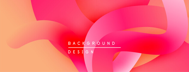 Poster - Abstract fluid shapes, vibrant pinks, oranges create dynamic background. Modern design, smooth gradients offer visual interest.