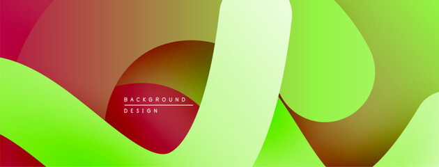 Poster - Abstract colorful shapes overlap. Gradient hues create dynamic visual effect. Modern design for backgrounds, presentations.