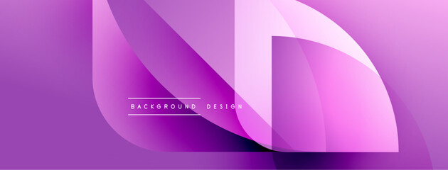 Aufkleber - Abstract purple background. Overlapping shapes create dynamic visual effect. Modern design suitable for banners, presentations.