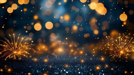 Wall Mural - Blue and gold New Year's Eve background.