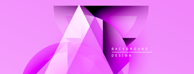 Fototapete - Abstract pink design features geometric shapes, gradients, dynamic composition. Modern background element for various projects.