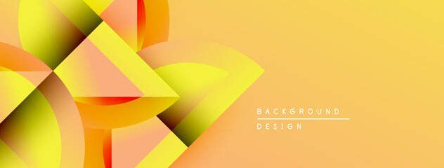 Aufkleber - Abstract geometric shapes blend, creating vibrant yellow, orange gradient. Modern design feels energetic, dynamic. Background suggests innovation, creativity.