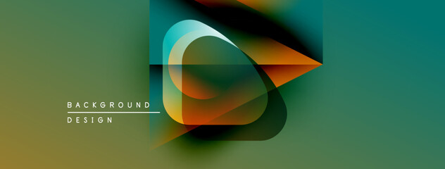 Poster - Abstract design features vibrant gradients, overlapping shapes. Modern aesthetic, suitable for backgrounds, presentations. Smooth transitions create depth.