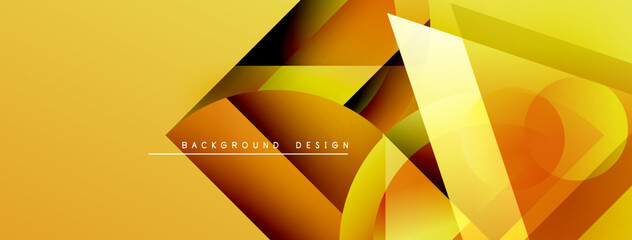 Aufkleber - Abstract geometric design. Yellow, orange gradients create dynamic shapes. Modern background suitable for various projects.