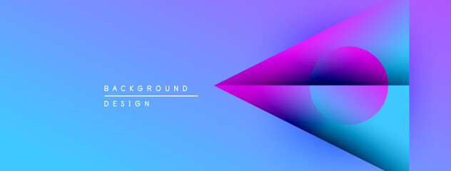 Aufkleber - Abstract gradient background. Blue, purple hues blend smoothly. Minimalist design features geometric shapes, lines. Modern aesthetic.