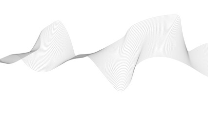 Canvas Print - abstract black lines wave curve motion on white background. abstract gray line with white background