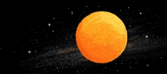 Wall Mural - sun star on dark space illustration. science galaxy astronomy education. generative ai technology.