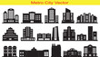 © Mahmud - Metro City Building Silhouette Icon Collection Set Vector Illustration on White Background