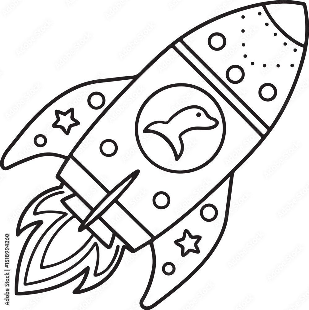 Cute Rocketship Coloring Page Adorable Cute Rocket Coloring Pages - Fun Spacecraft & Kawaii Rocket ...