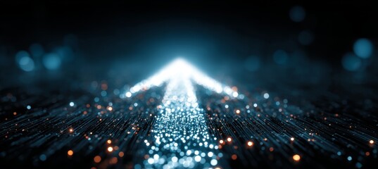 Poster - Digital arrow. Business profit target achievement. Generative AI technology.