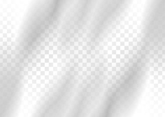 Leinwandbilder - Light grey and white smooth glossy transparent waves abstract background. Vector soft flowing curves on checkered backdrop