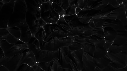 Wall Mural - black liquid abstract texture mass surface slowly flows. concept black gold animation.