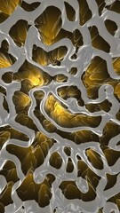 Wall Mural - abstract 3d gold white texture pattern slow motion vertical background.