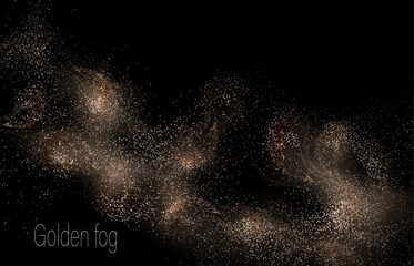 Wall Mural - Isolated gorgeous beige wavy mosaic on black background.