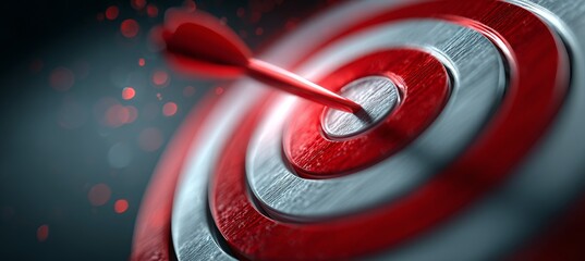 Poster - Dartboard target. Business focus aim for success achievement. Generative AI technology.	
