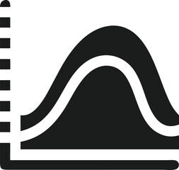 predictive analytics visualization black silhouette wave graphic on white background