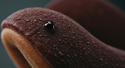 Poster - A close up of a brown creature with a black eye