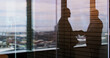© peopleimages.com - Reflection, handshake and welcome with business people and window for contract, deal and thank you. Partnership, shaking hands and respect with employees for teamwork, support and opportunity