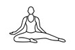 © Joy - Woman in seated wide leg stretch yoga pose line art illustration