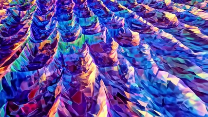 Wall Mural - colorful abstract animation: dynamic and vibrant geometric pattern background video