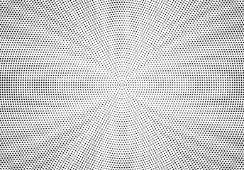 Fototapete - Halftone gradient sun rays pattern. Abstract halftone vector dots background. monochrome dots pattern. Vector background in comic book style with sunburst rays and halftone. Retro pop art design.